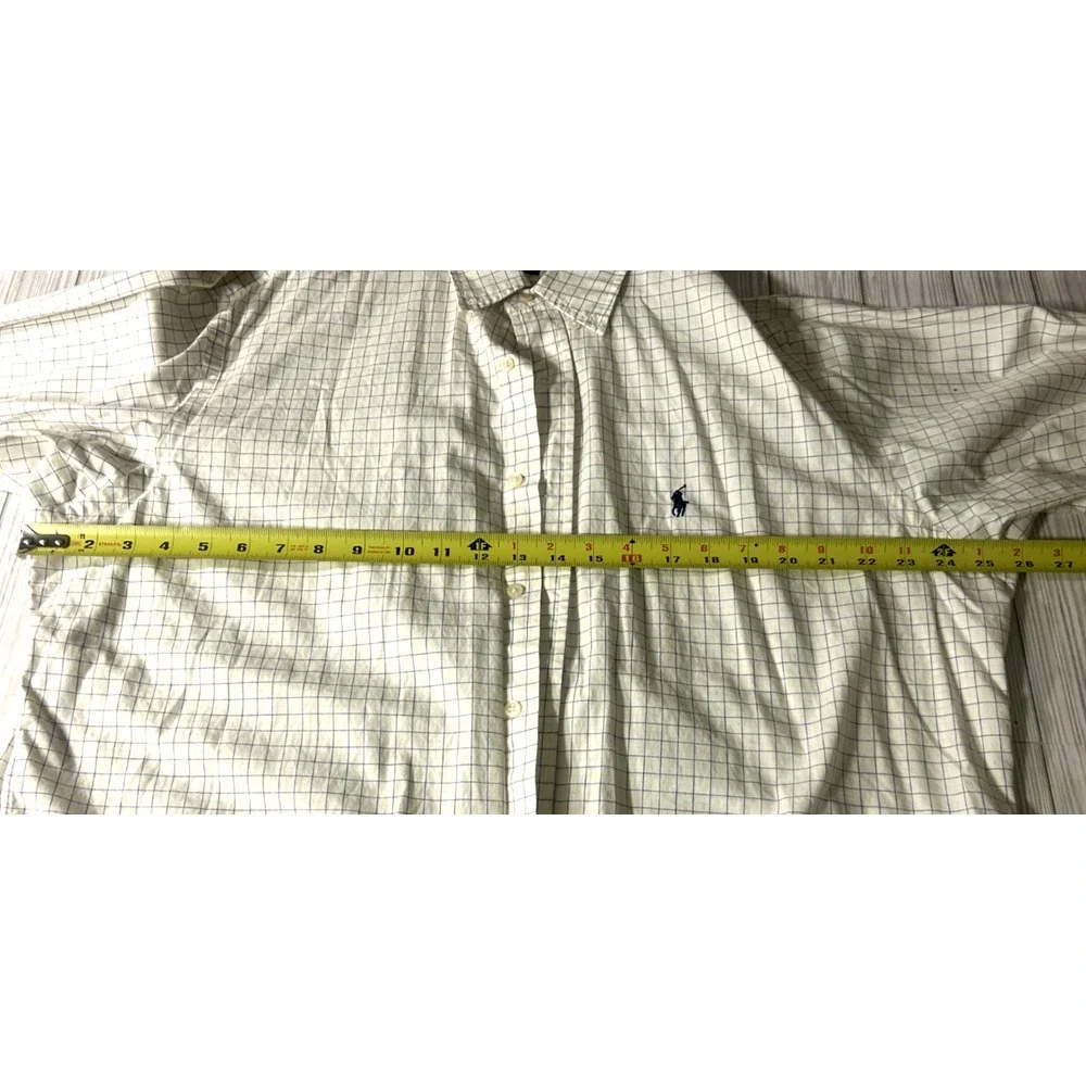 Ralph Lauren Long Sleeve Yarmouth Men's‎ Size 16  1/2 34/35 Yellow Checkered